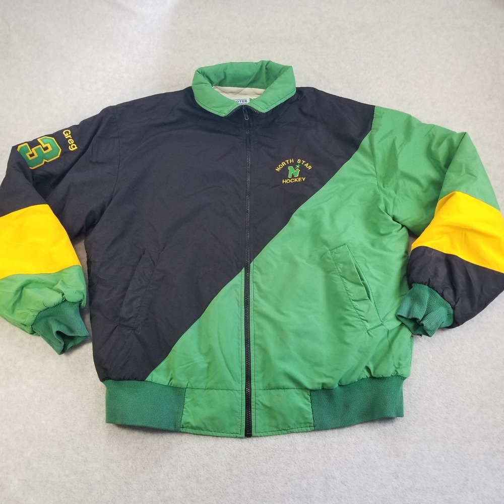 Vintage Minnesota North Star Jacket Mens XL Green Black Clolor Block 90s USA